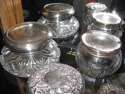 silver dresser jars