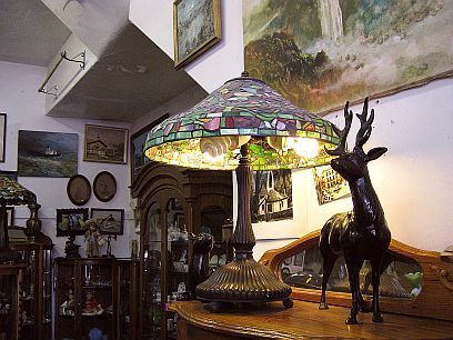 old stained glass lamp